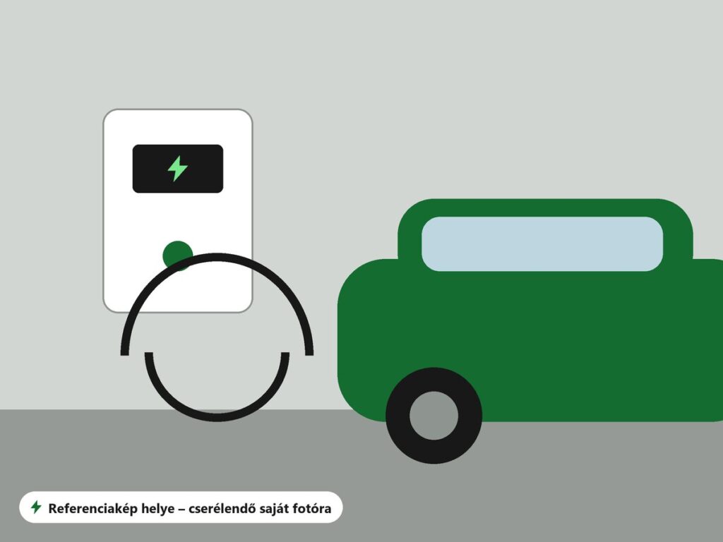 Falra szerelt elektromos autó töltő